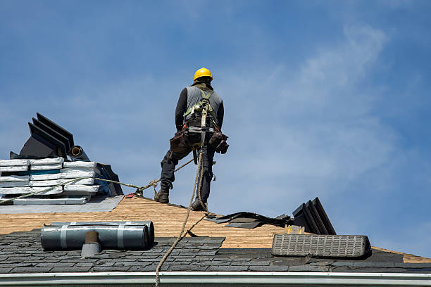 Professional Gutter Installation technician working in Blanchard, ND